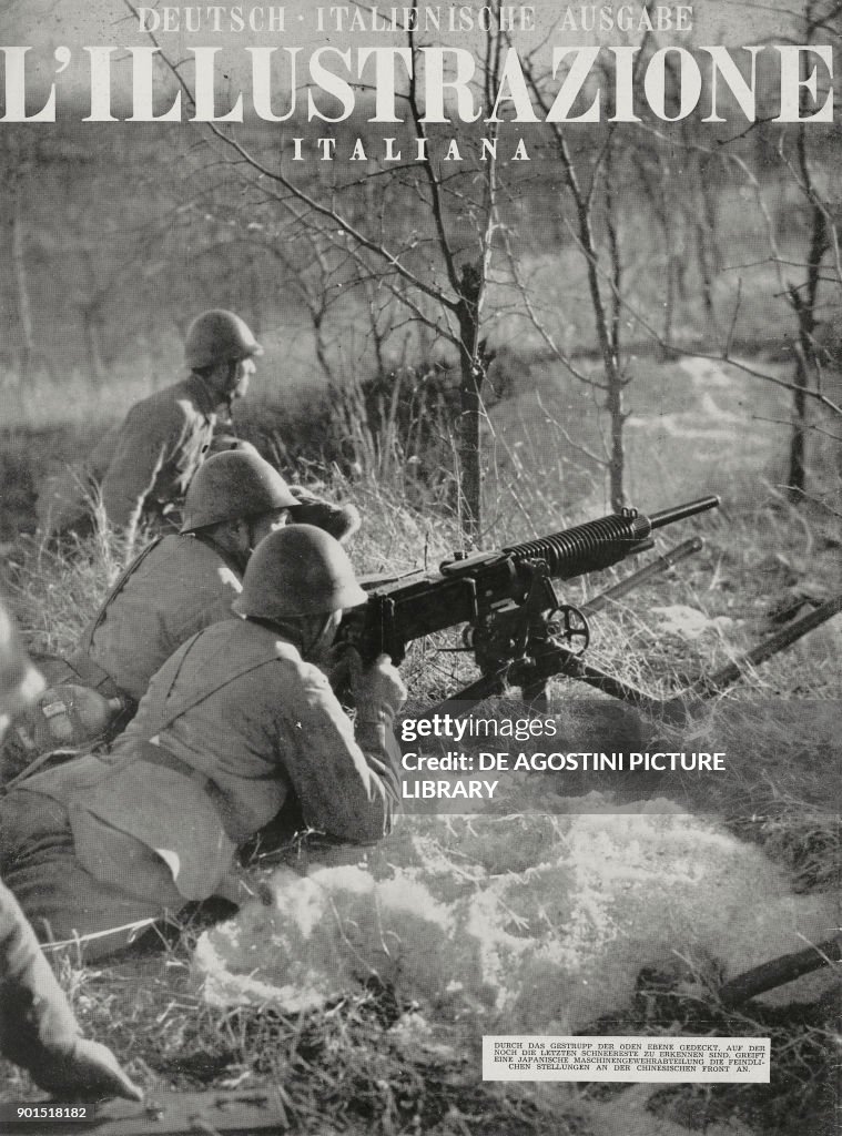 Japanese machine gunners attacking enemy