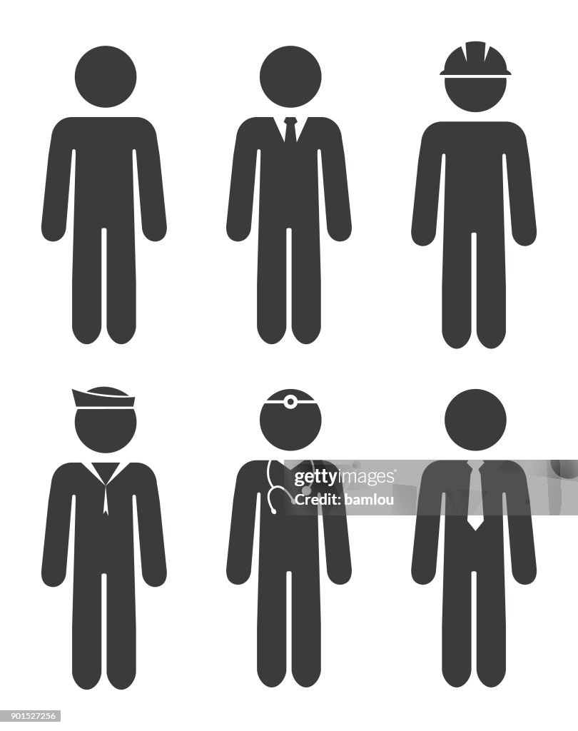 Career Stick Figures Icon Set