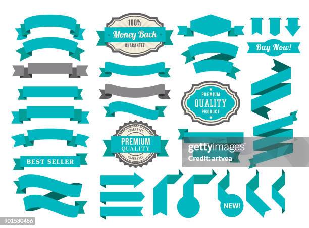 set of the ribbons - ribbon sewing item stock illustrations