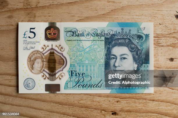 five pound notes - 5 note stock pictures, royalty-free photos & images