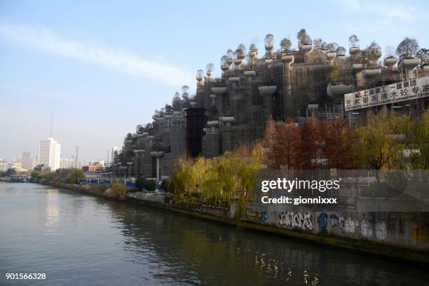 1000 trees development project site, the hanging gardens of babylon, shanghai, china - hanging gardens of babylon stock pictures, royalty-free photos & images