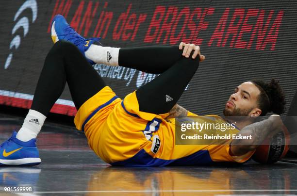 Tyler Honeycutt, #2 of Khimki Moscow Region warming up before the 2017/2018 Turkish Airlines EuroLeague Regular Season Round 16 game between Brose...