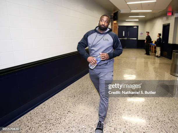 Raymond Felton of the Oklahoma City Thunder arrives at the arena before the game against the Milwaukee Bucks on December 29, 2017 at Chesapeake...