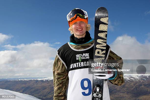 Seaton Taylor of the United States of America poses after winning the men's halfpipe Freestyle Ski Final during day eight of the Winter Games NZ at...