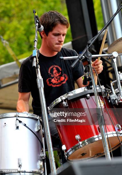 Musician Logan Kroeber of The Dodos performs onstage at the 2009 Outside Lands Music and Arts Festival at Golden Gate Park on August 28, 2009 in San...