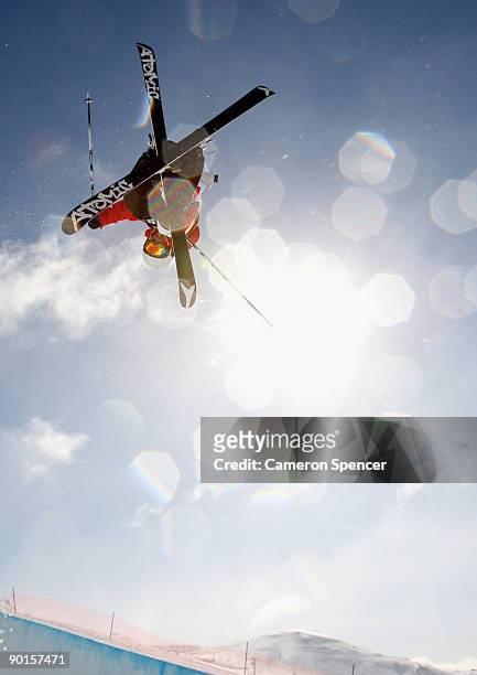 Byron Wells of New Zealand competes in the men's halfpipe Freestyle Ski Final during day eight of the Winter Games NZ at Cardrona Alpine Resort on...