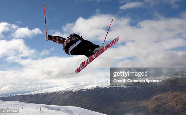 Dania Assaly of Canada competes in the women's halfpipe Freestyle Ski Final during day eight of the Winter Games NZ at Cardrona Alpine Resort on...