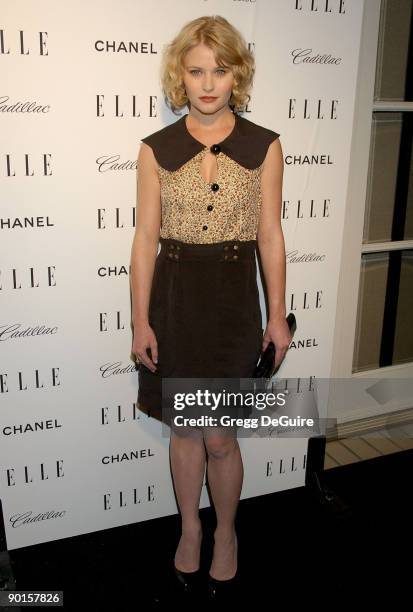 Actress Emilie de Ravin arrives at the Elle Magazine Women in Hollywood Tribute at The Four Seasons Hotel on October 15, 2007 in Beverly Hills,...