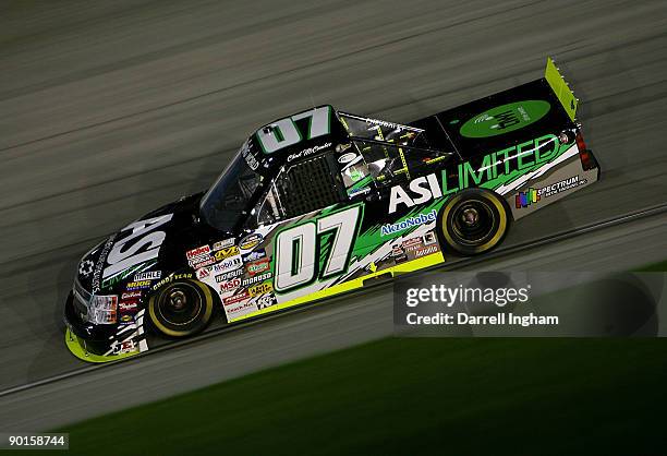 Chad McCumbee drives the ASI Limited Chevrolet during the NASCAR Camping World Truck Series EnjoyIllinois.com 225 on August 28, 2009 at the...
