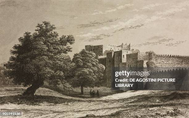 Castle near Beirut, Lebanon, engraving by Lemaitre from Syrie ancienne et moderne by Jean Yanosky and Jules David, L'Univers pittoresque, published...