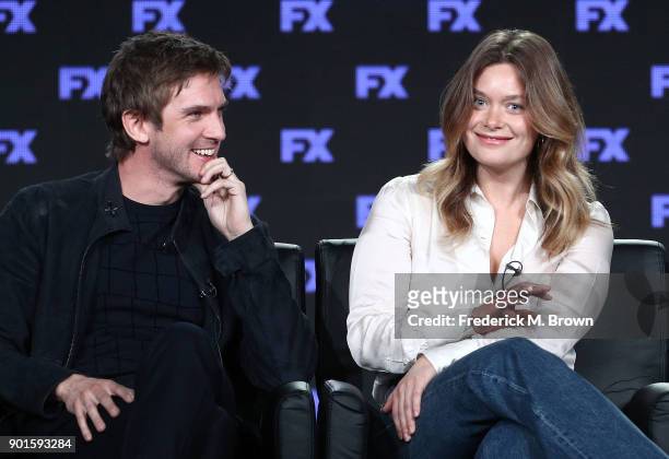 Actors Dan Stevens and Rachel Keller of the television show LEGION speak onstage during the FOX/FX portion of the 2018 Winter Television Critics...