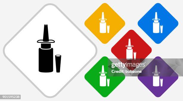 nasal spay color diamond vector icon - nasal spray stock illustrations