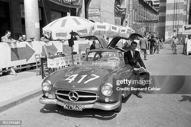 John Fitch, Mercedes-Benz 300SL, Mille Miglia, Italy, 01 May 1955.