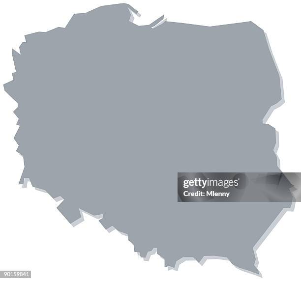ilustraciones, imágenes clip art, dibujos animados e iconos de stock de polonia mapa polaco mapas - sombra paralela