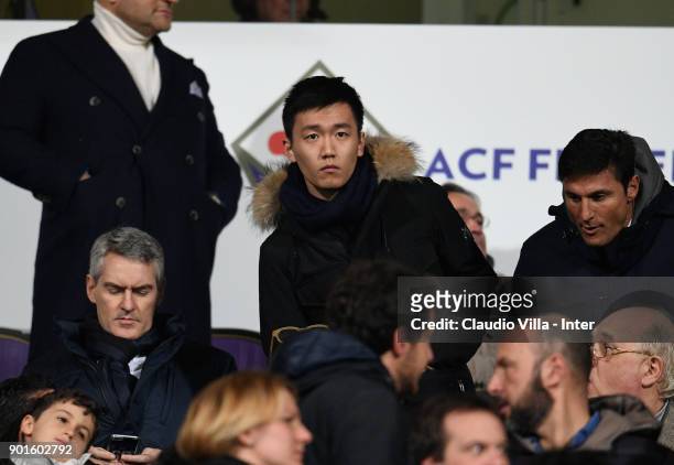 Internazionale Milano board member Steven Zhang Kangyang looks on during the serie A match between ACF Fiorentina and FC Internazionale at Stadio...