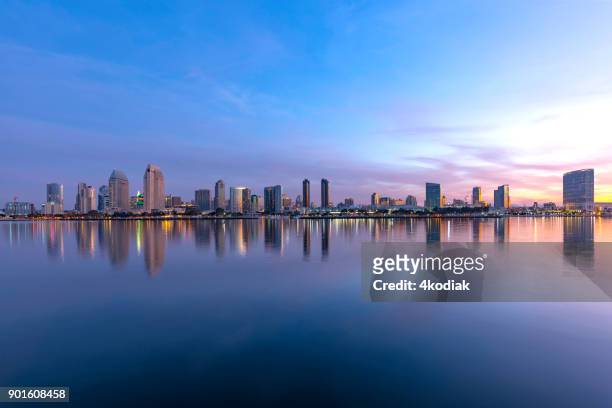 san diego skyline at dawn - san diego stock pictures, royalty-free photos & images