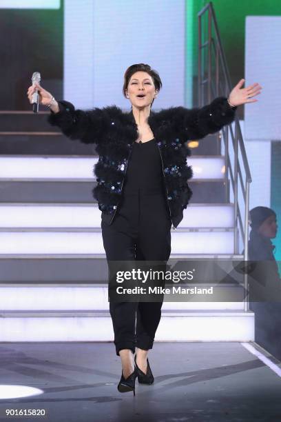 Host Emma Willis attends the Celebrity Big Brother male contestants launch night at Elstree Studios on January 5, 2018 in Borehamwood, England.
