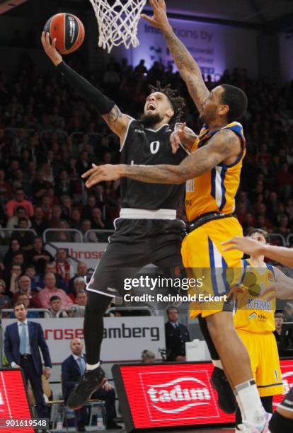 Daniel Hackett, #0 of Brose Bamberg in action during the 2017/2018 Turkish Airlines EuroLeague Regular Season Round 16 game between Brose Bamberg and...