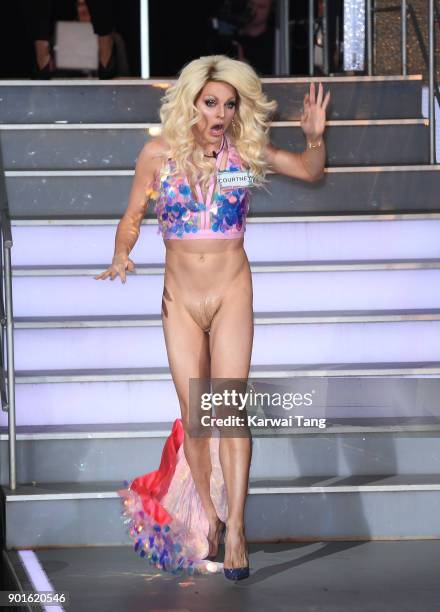 Shane Jenek enters the Celebrity Big Brother house at Elstree Studios on January 5, 2018 in Borehamwood, England.