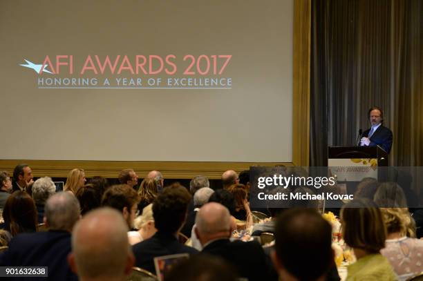 President and CEO Bob Gazzale speaks onstage during the 18th Annual AFI Awards at Four Seasons Hotel Los Angeles at Beverly Hills on January 5, 2018...