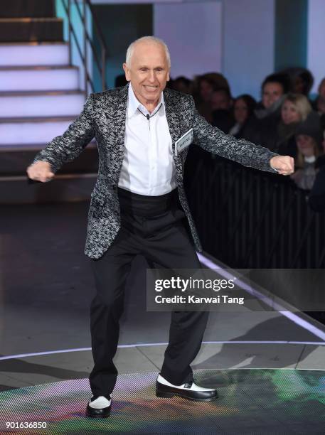 Wayne Sleep enters the Celebrity Big Brother house at Elstree Studios on January 5, 2018 in Borehamwood, England.