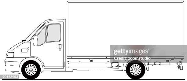 small truck - vector - lorry driver stock illustrations