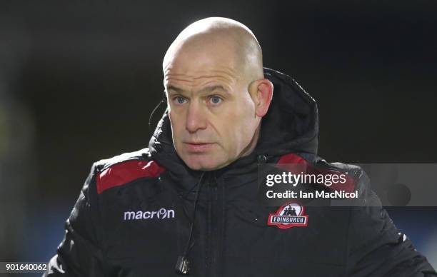 Edinburgh Head coach Richard Cockerill during the Guinness Pro14 match between Edinburgh Rugby and Southern Kings at Myreside on January 5, 2018 in...