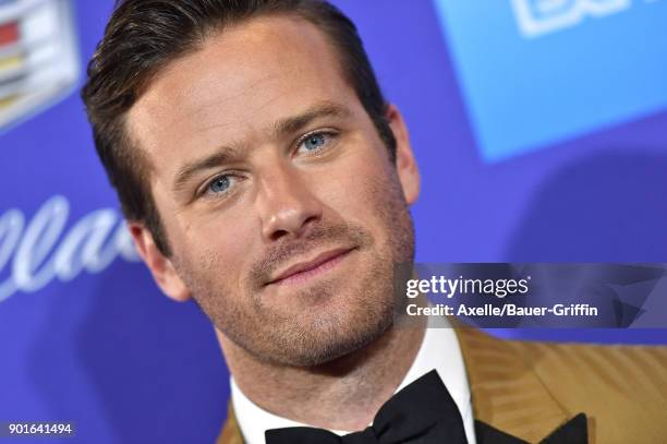 Actor Armie Hammer attends the 29th Annual Palm Springs International Film Festival Awards Gala at Palm Springs Convention Center on January 2, 2018...