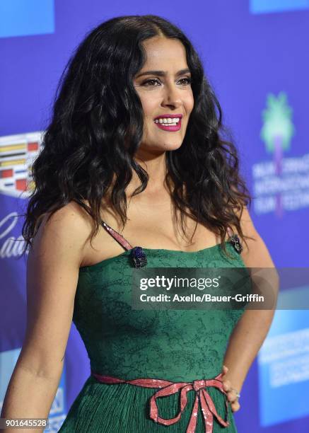 Actress Salma Hayek attends the 29th Annual Palm Springs International Film Festival Awards Gala at Palm Springs Convention Center on January 2, 2018...