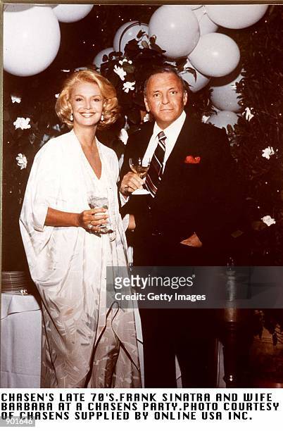S,FRANK SINATRA AND WIFE BARBARA AT A PARTY IN CHASENS
