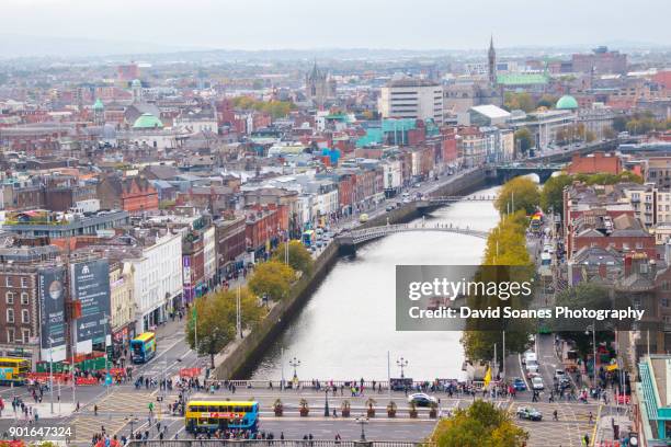 skyline of dublin city, ireland - o'connell street stock pictures, royalty-free photos & images