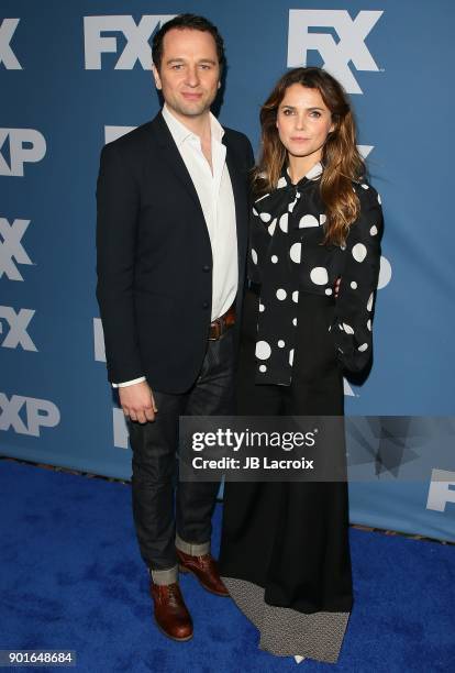 Keri Russell and Matthew Rhys attend the 2018 Winter TCA Tour - FX Starwalk on January 05, 2018 in Pasadena, California.