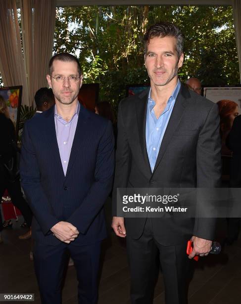 Weiss and David Benioff attend the 18th Annual AFI Awards at Four Seasons Hotel Los Angeles at Beverly Hills on January 5, 2018 in Los Angeles,...