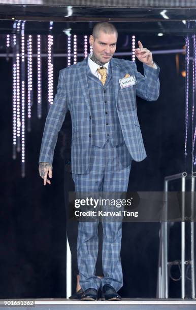 Shane Lynch enters the Celebrity Big Brother house at Elstree Studios on January 5, 2018 in Borehamwood, England.