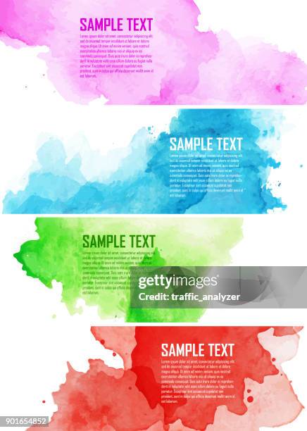 colorful watercolor splashes - watercolor splash stock illustrations