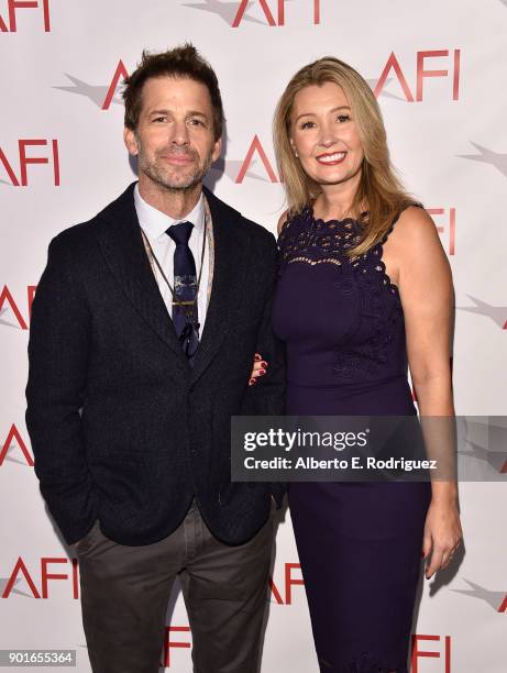 Director Zack Snyder and Deborah Snyder attend the 18th Annual AFI Awards at Four Seasons Hotel Los Angeles at Beverly Hills on January 5, 2018 in...