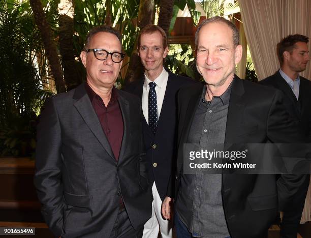 Tom Hanks, Doug Jones and Marshall Herskovitz attend the 18th Annual AFI Awards at Four Seasons Hotel Los Angeles at Beverly Hills on January 5, 2018...