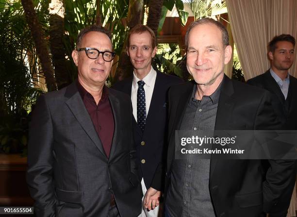 Tom Hanks, Doug Jones and Marshall Herskovitz attend the 18th Annual AFI Awards at Four Seasons Hotel Los Angeles at Beverly Hills on January 5, 2018...