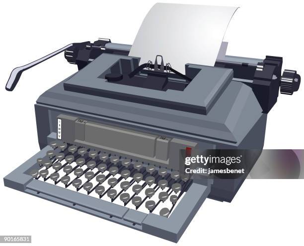 typewriter (vector) - typewriter isolated stock illustrations