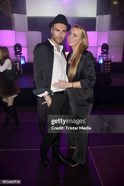Andre Borchers and his sister Nicole Borchers attend the Channel Aid Concert at Elbphilharmonie on January 5, 2018 in Hamburg, Germany.