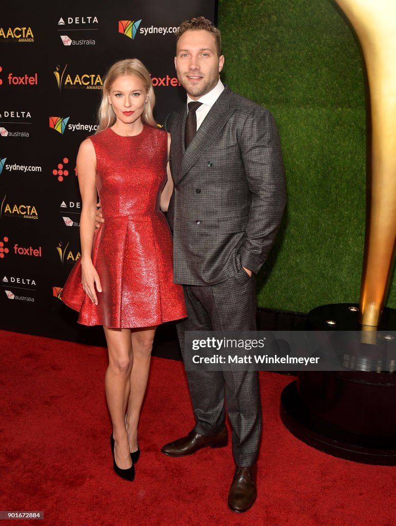 Jai Courtney and Mecki Dent attend the 7th AACTA International Awards