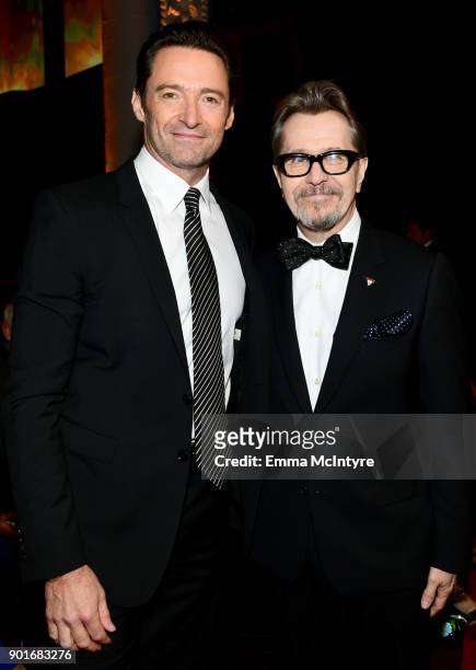 Hugh Jackman and Gary Oldman attend the 7th AACTA International Awards at Avalon Hollywood in Los Angeles on January 5, 2018 in Hollywood, California.