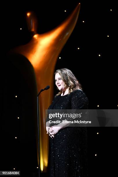 Danielle MacDonald speaks onstage at the 7th AACTA International Awards at Avalon Hollywood in Los Angeles on January 5, 2018 in Hollywood,...