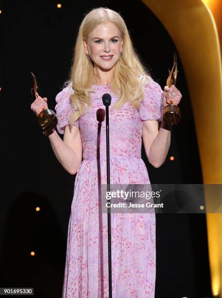 Nicole Kidman accepts the AACTA Award for Best Supporting Actress for 'Lion' and the AACTA Award for Best Guest or Supporting Actress in a TV Drama...