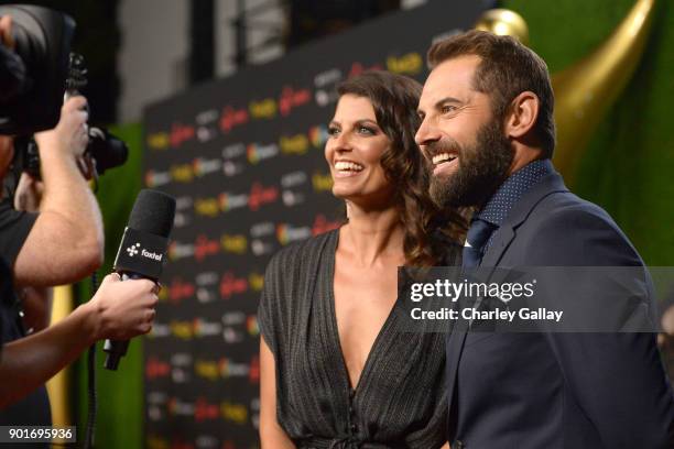 Zoe Ventoura and Daniel MacPherson attend the 7th AACTA International Awards at Avalon Hollywood in Los Angeles on January 5, 2018 in Hollywood,...