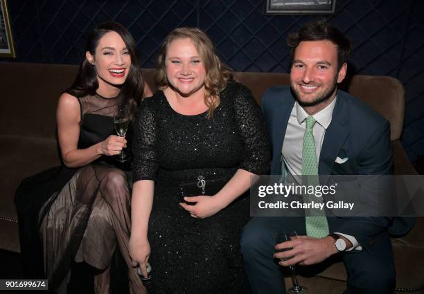 Mallory Jansen, Danielle Macdonald, and guest backstage at the 7th AACTA International Awards at Avalon Hollywood in Los Angeles on January 5, 2018...