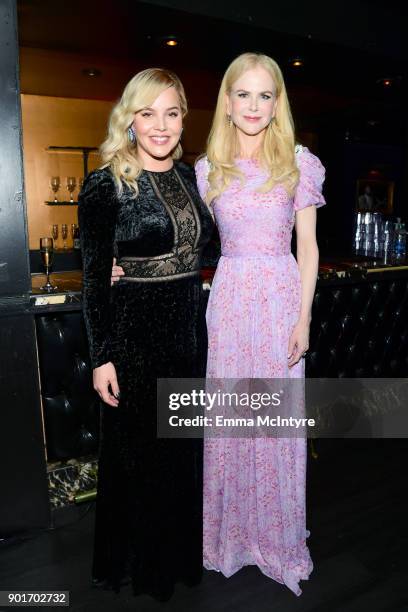 Abbie Cornish and Nicole Kidman attend the 7th AACTA International Awards at Avalon Hollywood in Los Angeles on January 5, 2018 in Hollywood,...