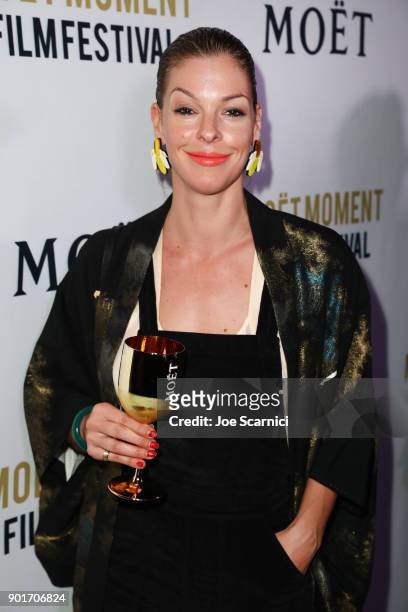Pollyanna McIntosh attends Moet & Chandon celebrates the 3rd annual Moet Moment Film Festival and kicks off Golden Globes week at Poppy on January 5,...