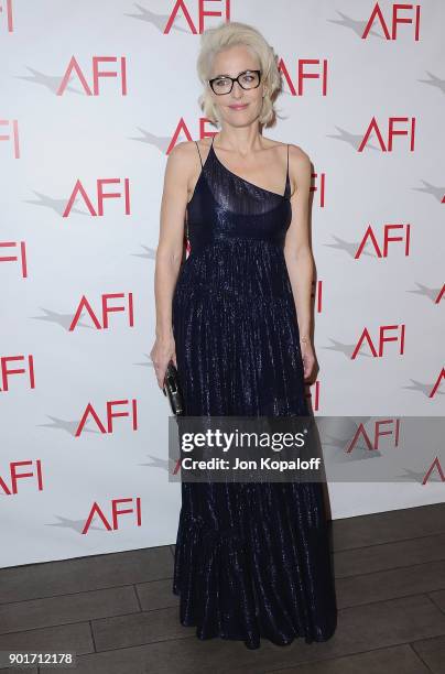 Actress Gillian Anderson attends the 18th Annual AFI Awards at the Four Seasons Hotel on January 5, 2018 in Los Angeles, California.