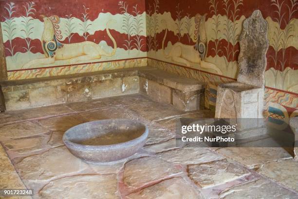 Knossos with the Minoan palace, the largest Bronze Age archaeological site on Crete island and Europe's oldest city. Knossos was discovered by...